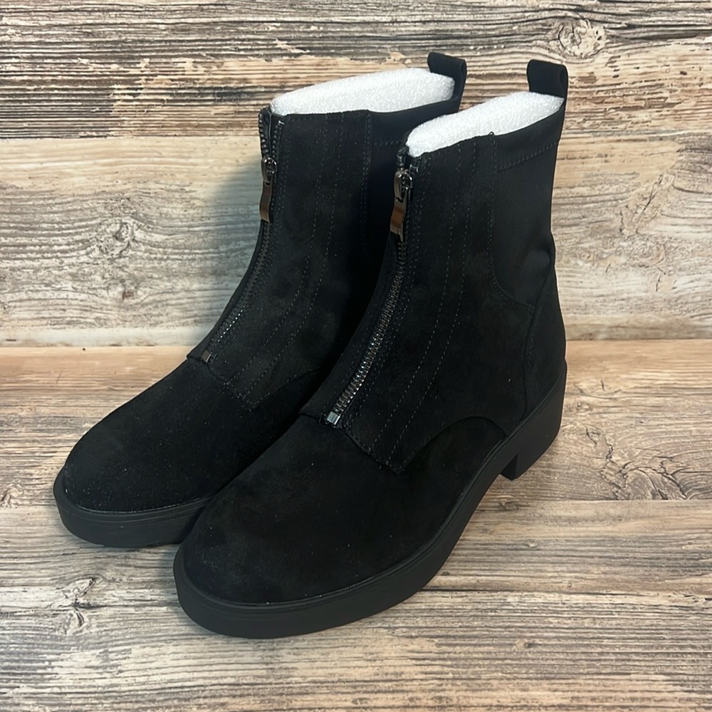 Cushionaire Hackett  Zip Up Boot in Black New! C6